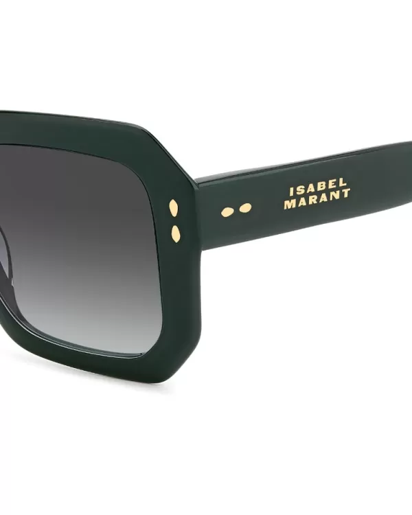 New Isabel Marant SQUARE ANGLED DARK GREEN SUNGLASSES