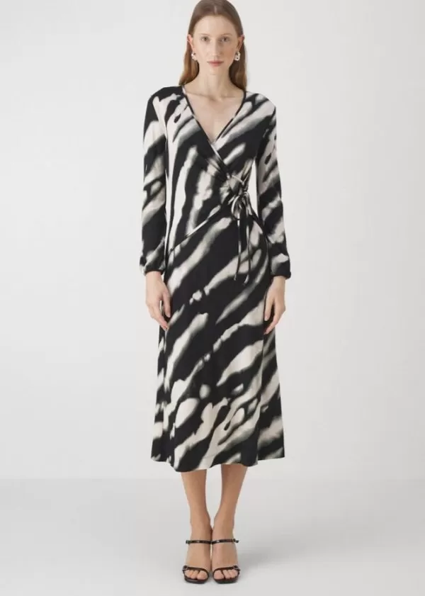 Online MAX MARA STAFFA DRESS BLACK ZEBRA