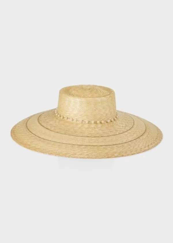 Best MARC CAIN STRAW HAT WITH PEARL BAND 620-RAFFIA