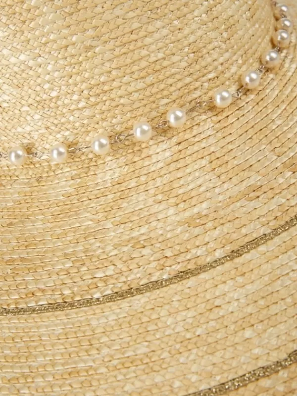 Best MARC CAIN STRAW HAT WITH PEARL BAND 620-RAFFIA