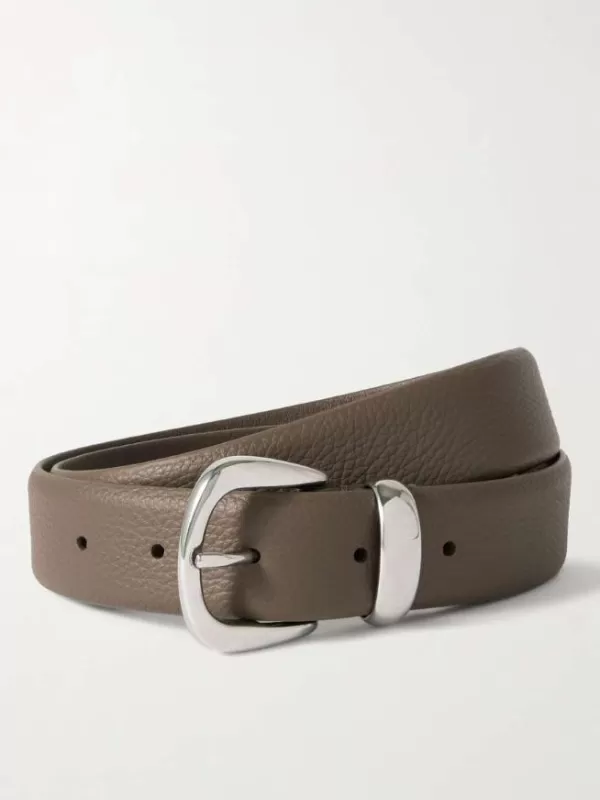 Cheap ANDERSON'S LEATHER BELT CURVED SILVER BUCKLE Taupe