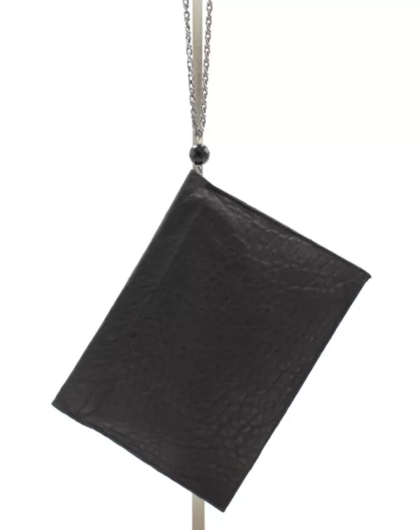 Best LAURA B THE CLUTCH "LEATHER CLUTCH" BLACK NATURALLY EMBOSSED