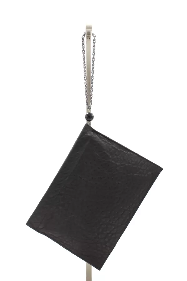 Best LAURA B THE CLUTCH "LEATHER CLUTCH" BLACK NATURALLY EMBOSSED