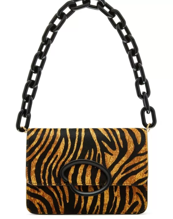 Clearance Oscar De La Renta TIGER PRINTED HAIRCALF O POCHETTE