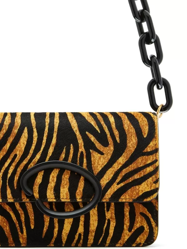 Clearance Oscar De La Renta TIGER PRINTED HAIRCALF O POCHETTE