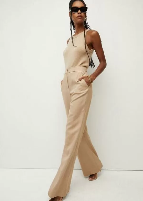 New VERONICA BEARD Tonelli Pant Dark Camel Light Camel