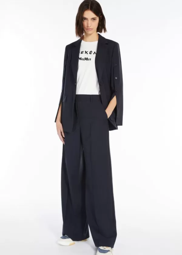 Store MAX MARA Visivo Wide leg palazzo trousers Navy