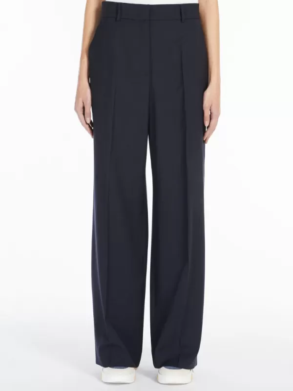 Store MAX MARA Visivo Wide leg palazzo trousers Navy