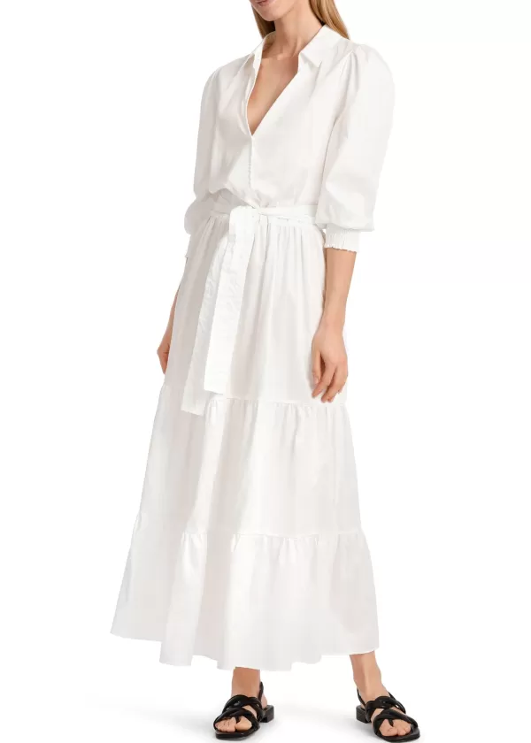 Hot MARC CAIN WHITE COTTON TIERED DRESS