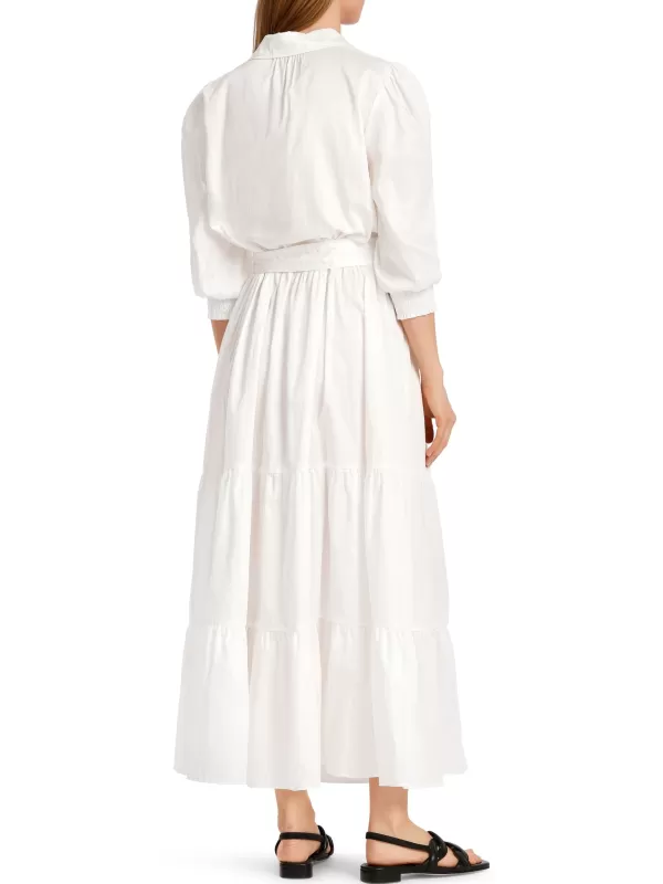 Hot MARC CAIN WHITE COTTON TIERED DRESS