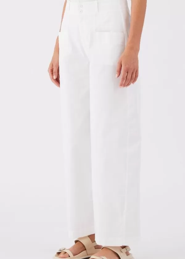 Cheap Transit Par Such WIDE LEG PANT WITH POCKETS & 2 BUTTON FASTENING WHITE